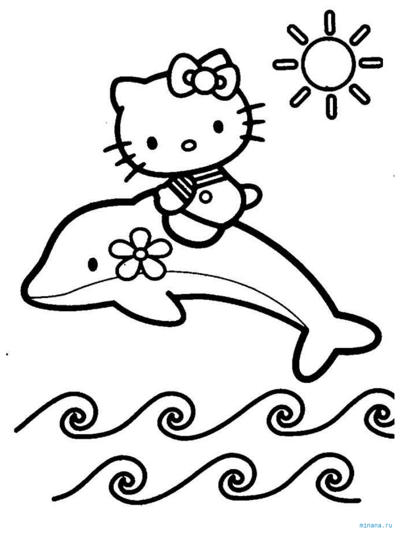 Раскраска Hello kitty Волшебная радуга