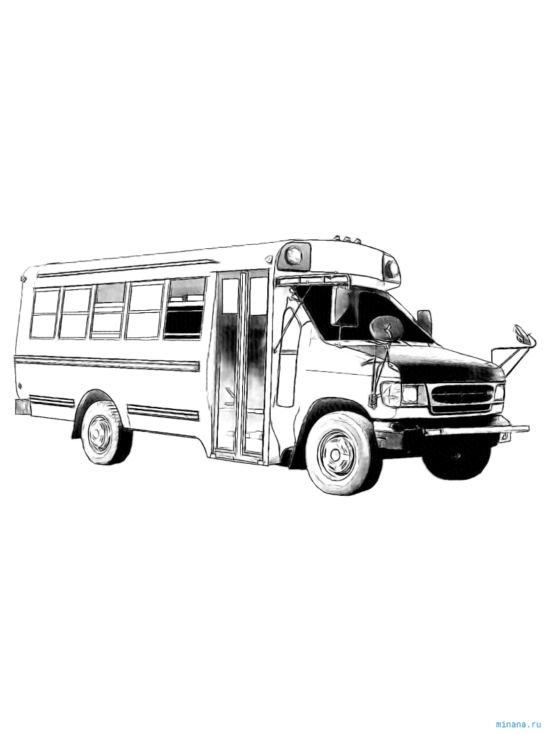 Раскраска автобус 3