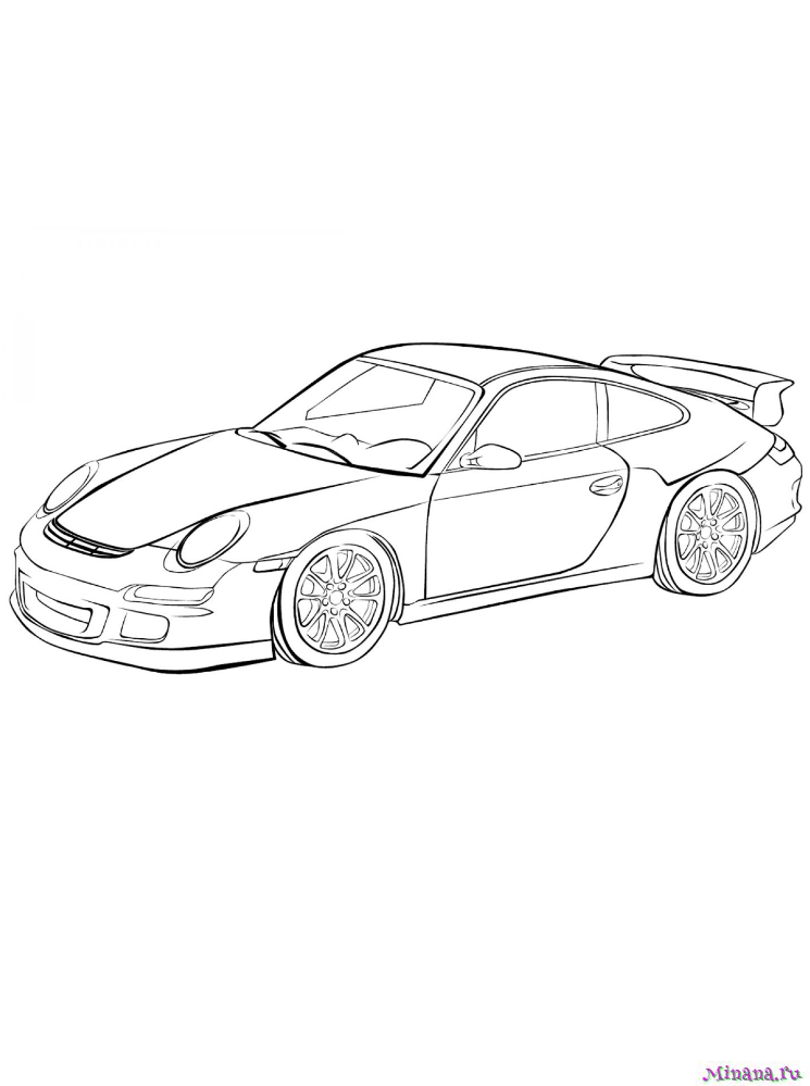 раскраска Porsche, По́рше логотип, немецкая марка автомобилей класса люкс