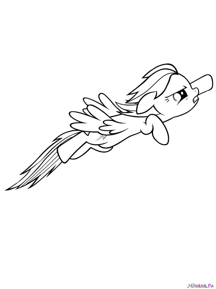 3 Раскраска Маленькая пони Рэйнбоу Дэш