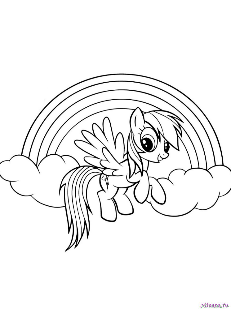 Рисунки для срисовки пони радуга (22 фото)