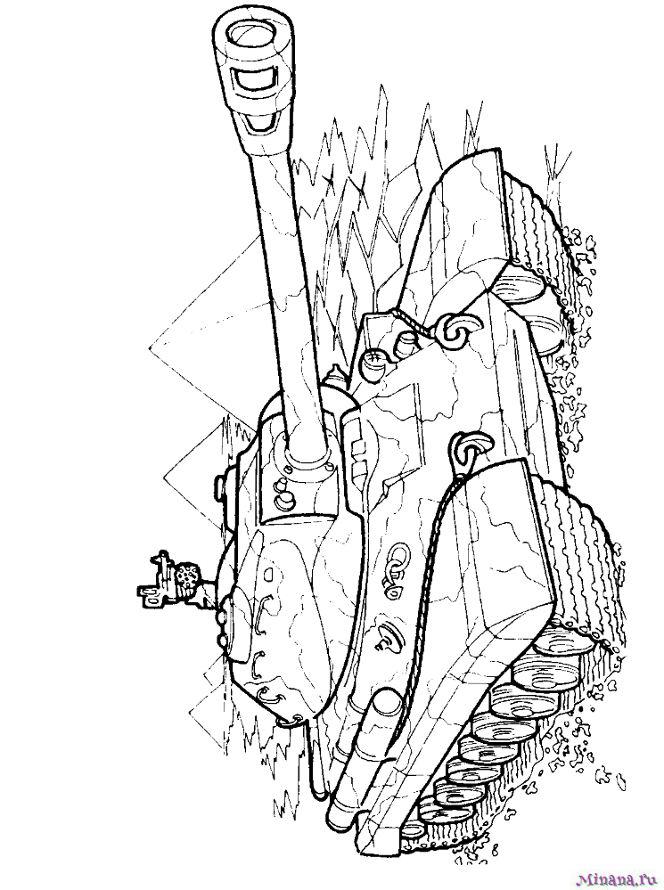 Раскраска Советский тяжёлый танк ИС-3