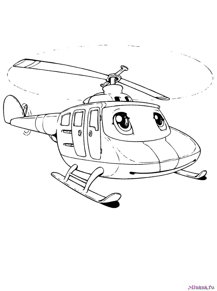 Раскраска вертолет 1