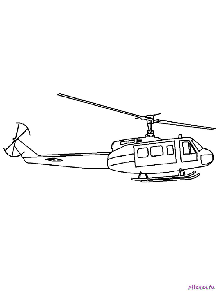 Раскраска вертолет 5