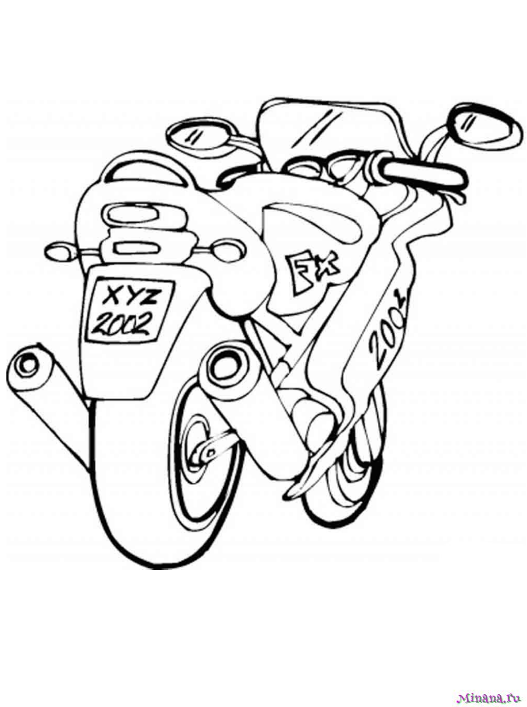 Раскраска мотоцикл 1