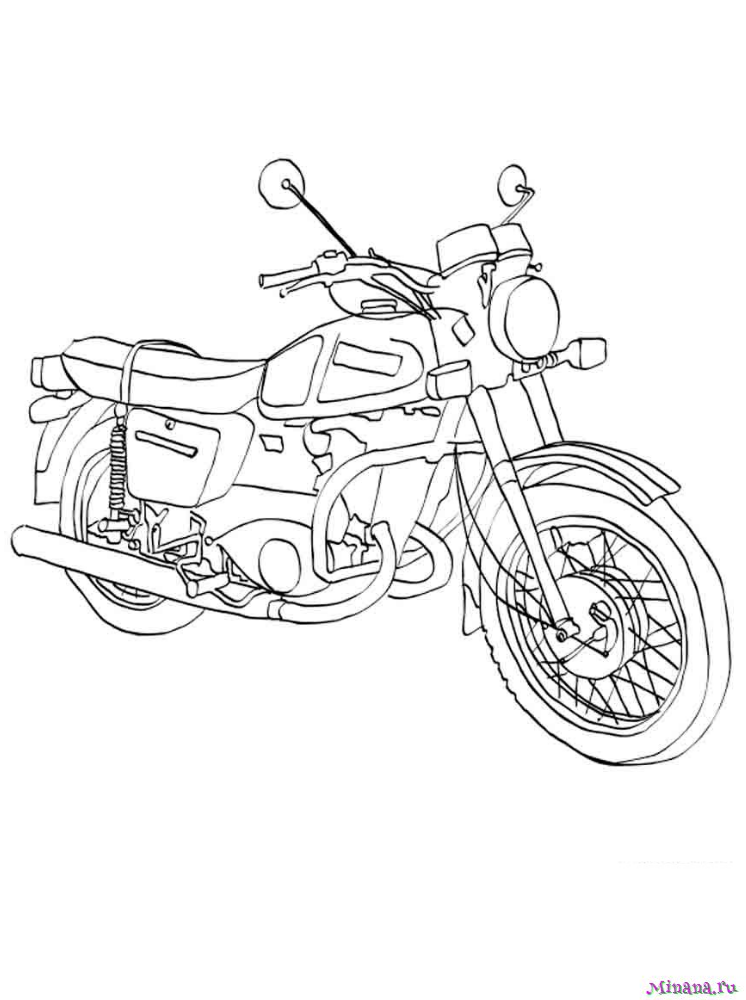 Раскраска мотоцикл 4