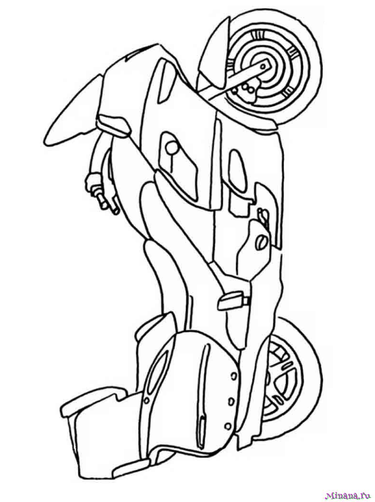 Раскраска мотоцикл 6