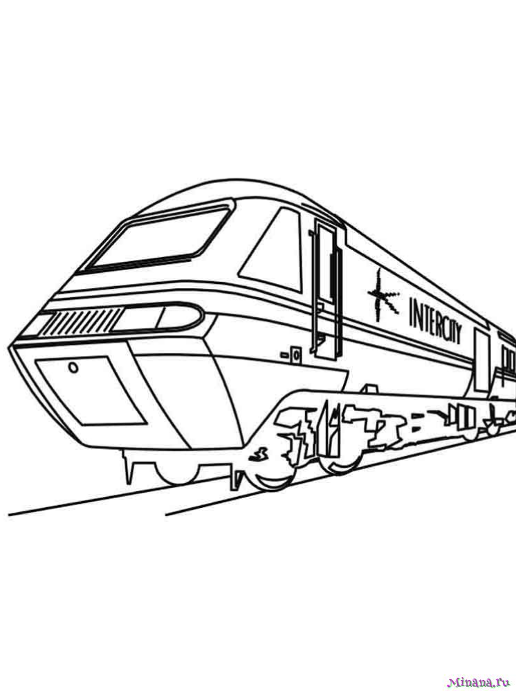 Раскраска поезд 4
