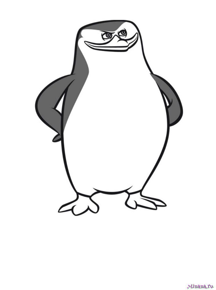 Раскраска Пингвиненок Бэдц-Мару