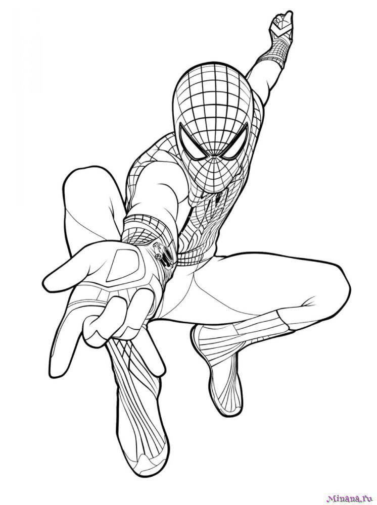 Раскраска для мальчиков рулон Marvel Человек паук Мстители