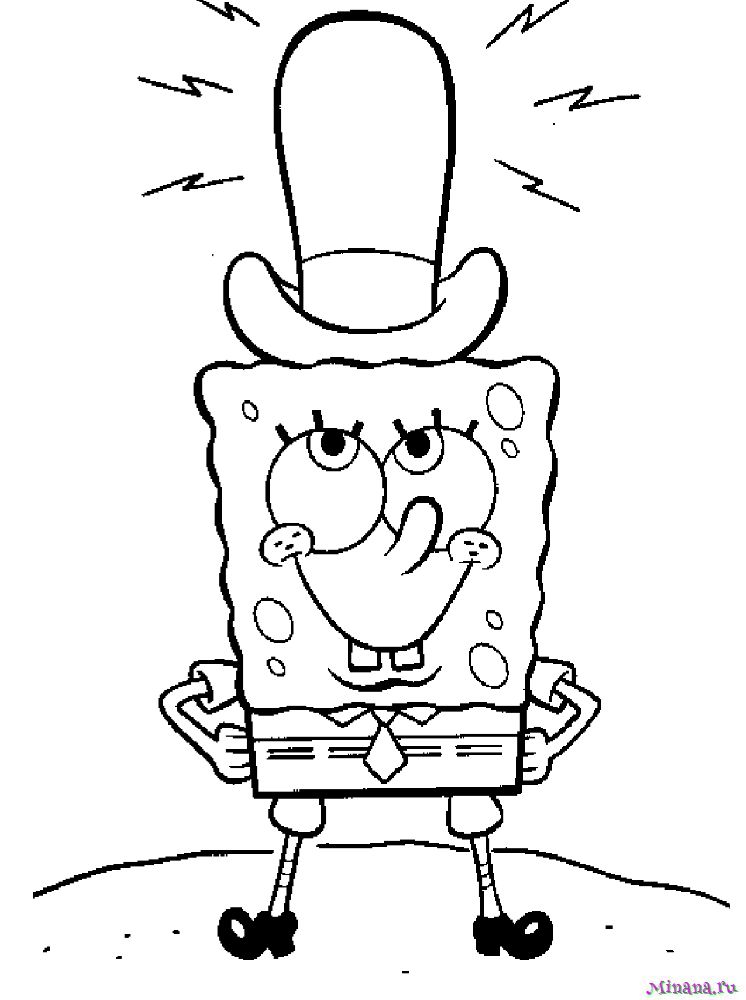 Раскраска Губка Боб | Раскраски из мультфильма Губка Боб Квадратные штаны (Sponge Bob Squarepants)