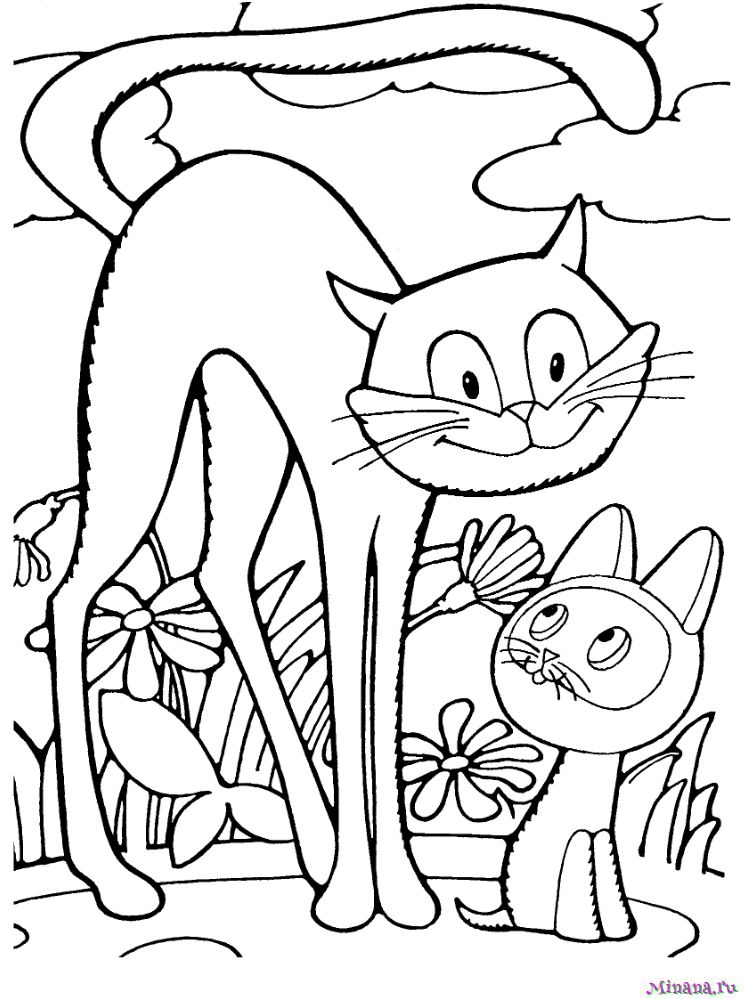 Раскраска кот Леопольд