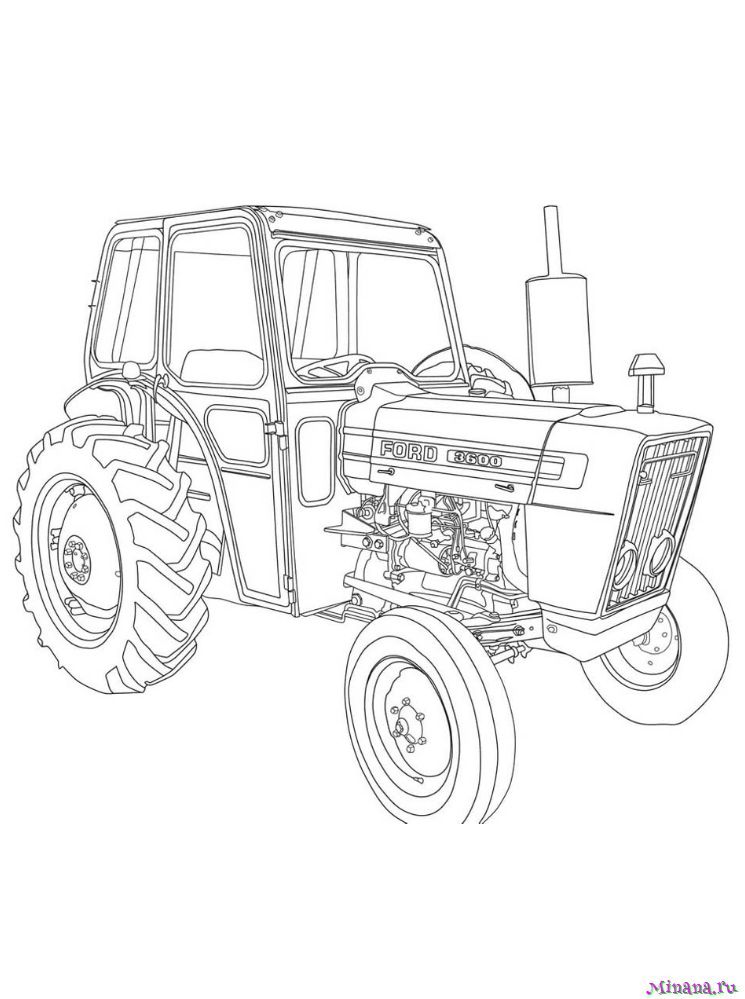 Раскраска Трактор 3