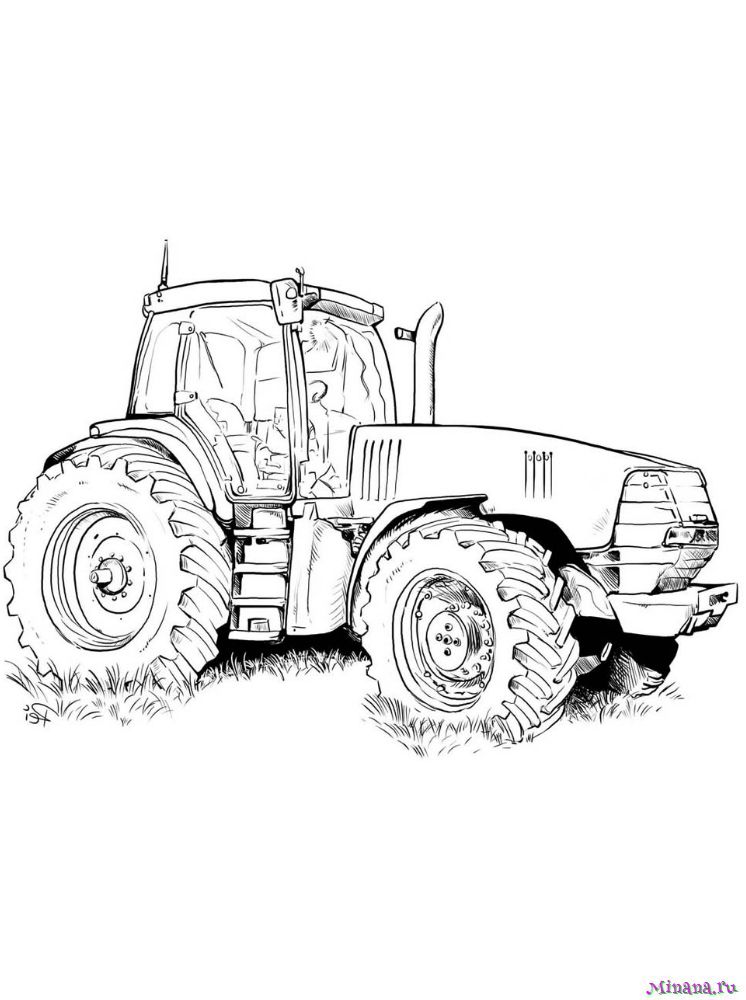 Игра Страницы Раскраски: Трактор / Tractor Coloring Pages