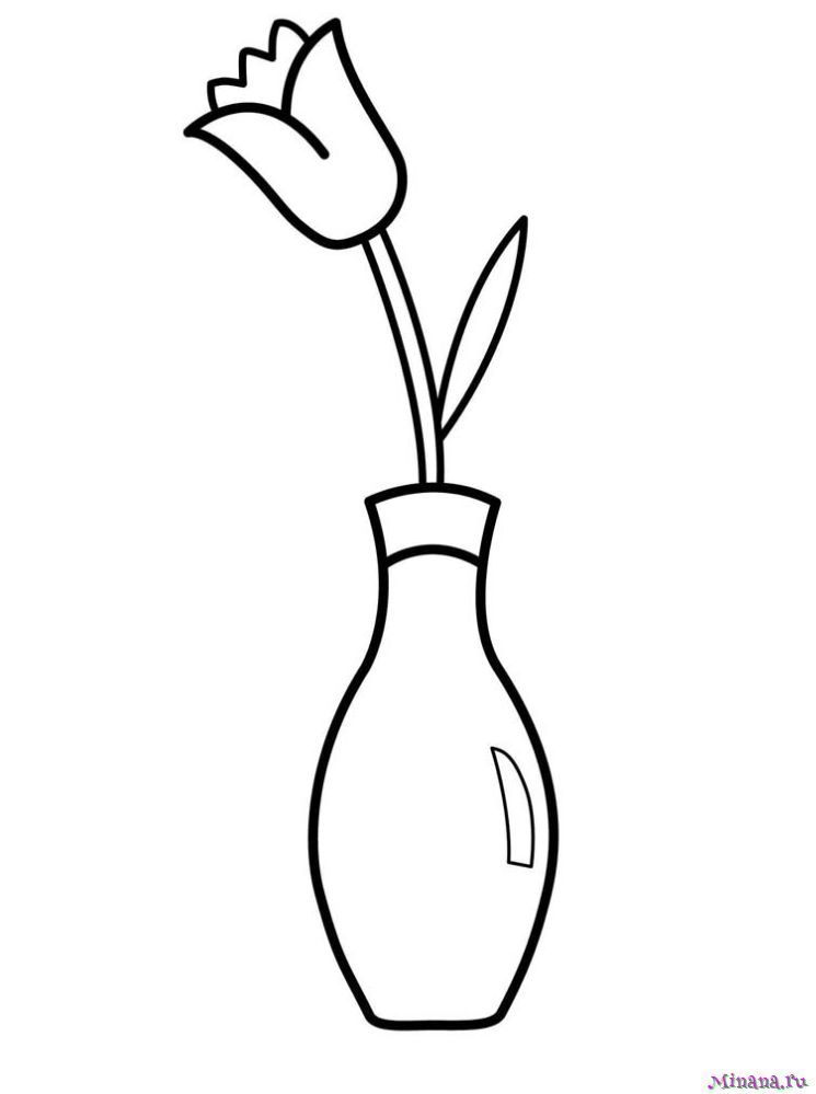 Раскраска Цветок в вазе