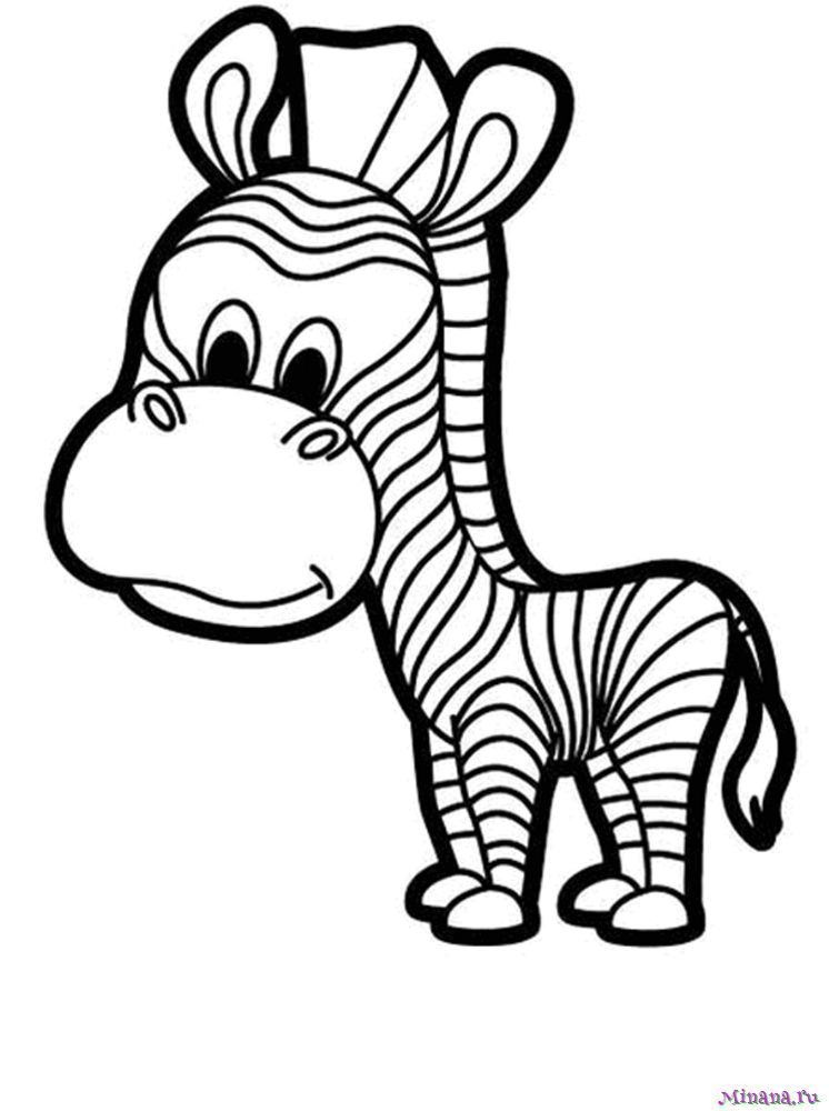 Раскраска зебра - Бесплатно Онлайн или Распечатать!