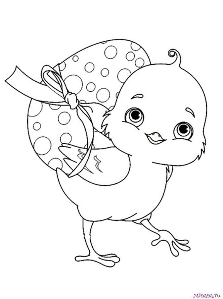 Раскраска для детей 3-4 лет: Цыпленок цыпа