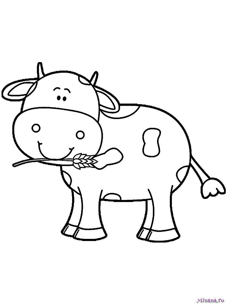Раскраска корова 7
