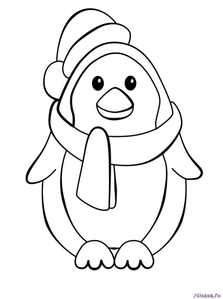 Гравюра картина фольга Пингвиненок Пингвины Раскраска Лори