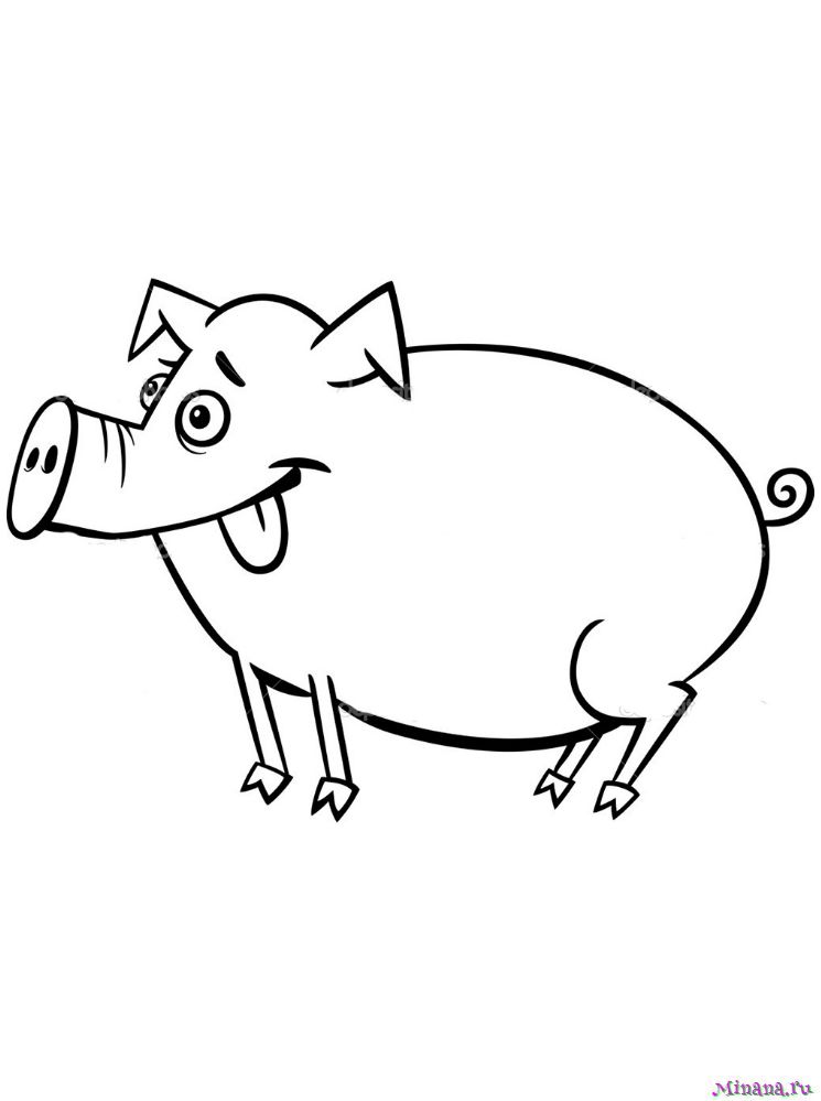 Раскраска свинка хрю-хрю :)