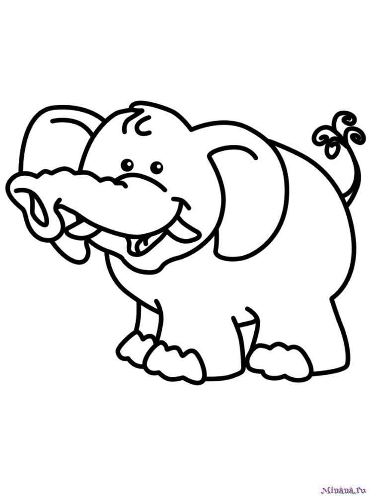 Раскраска слон 7