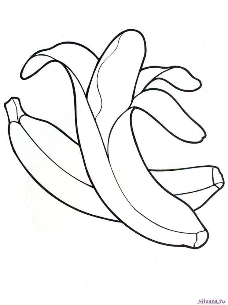 Раскраска банан 3