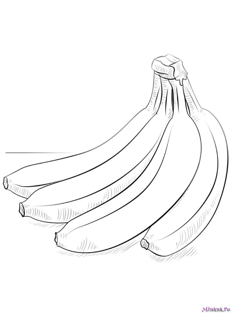 Раскраска банан (26 разукрашек)