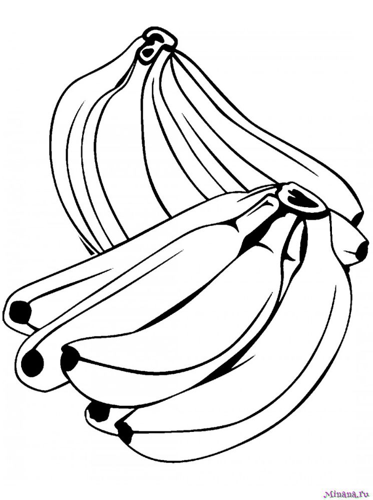 Раскраска много бананов
