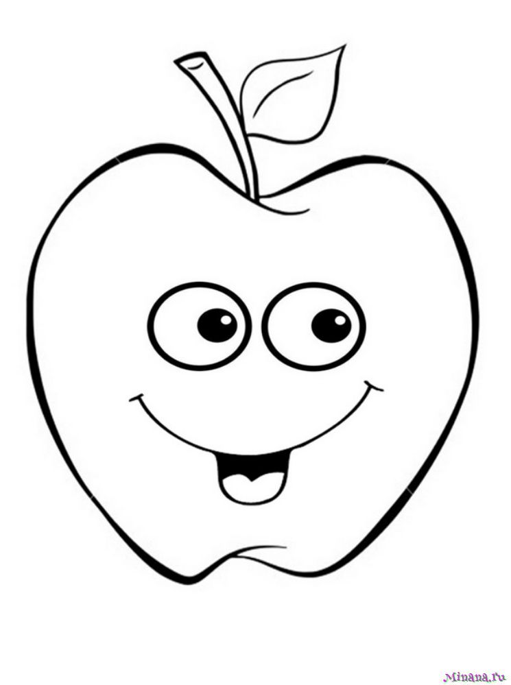 Яблоки - скачать и распечатать раскраску. Рисунок яблок, раскраска яблоня, картинка яблока