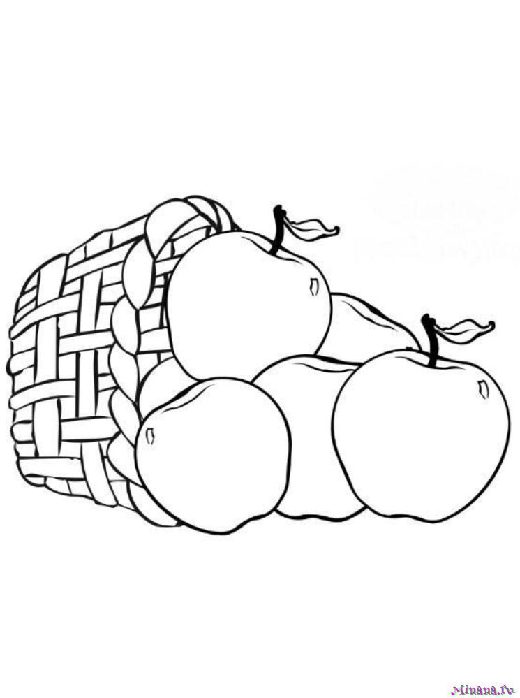 Раскраска яблоки 3