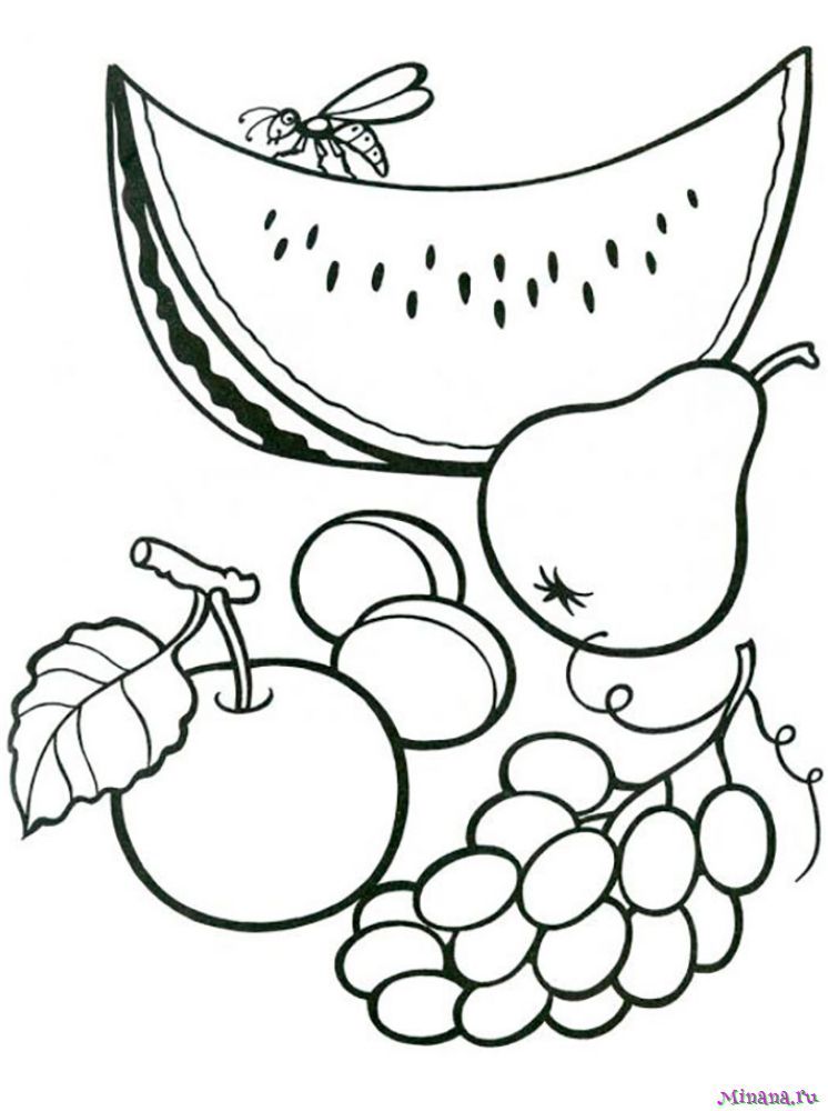 Раскраска фрукты 6