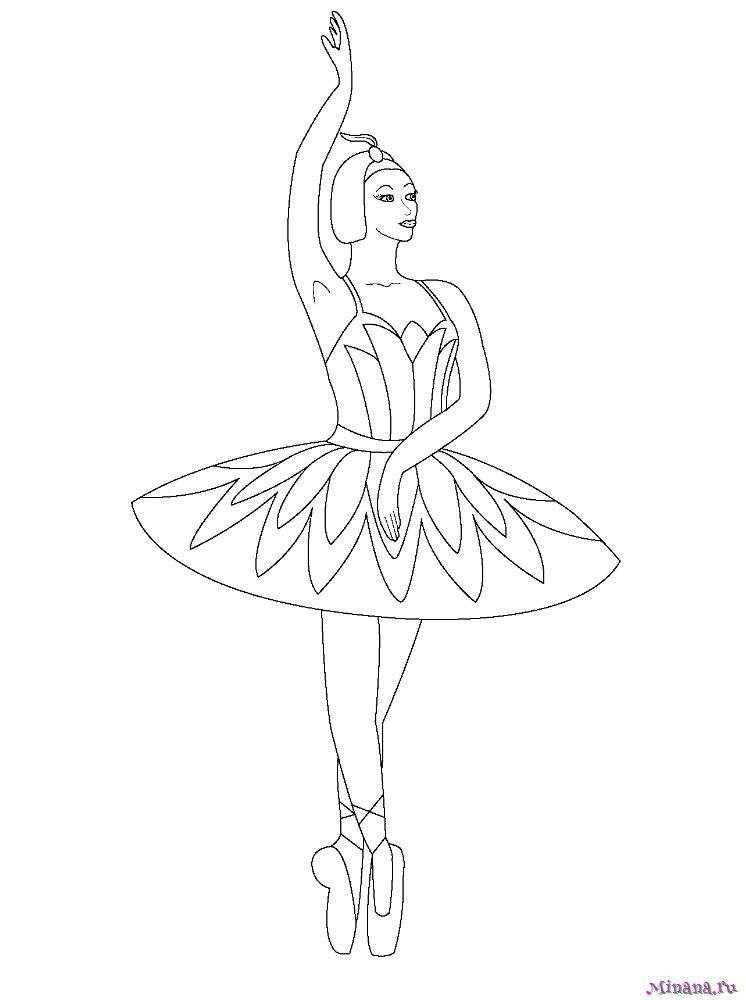Раскраска балерина 4