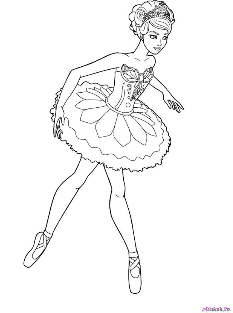 Раскраска балерина 5
