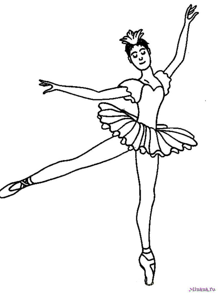 Раскраска балерина 8