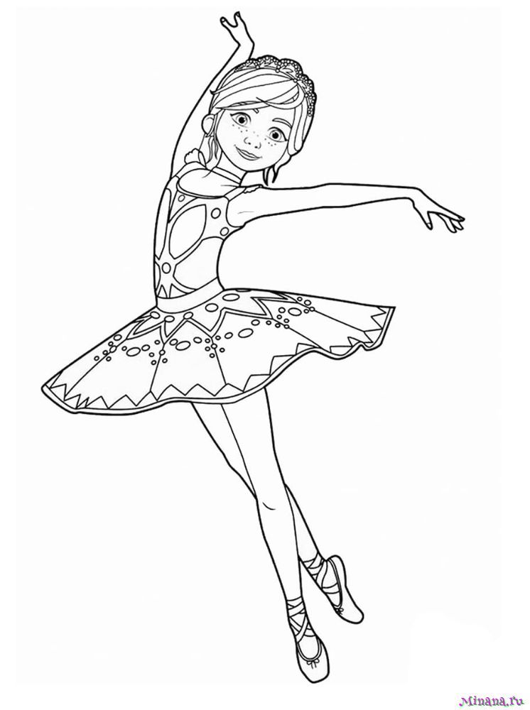 Раскраска балерина 9