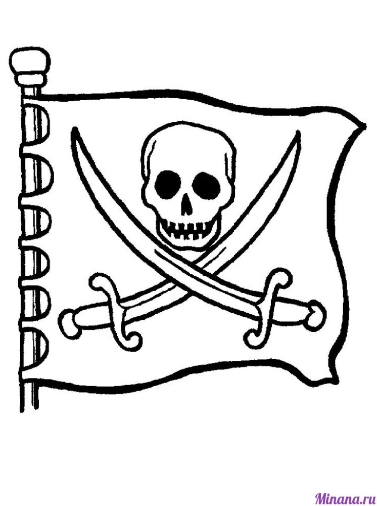Раскраска флаг пиратов